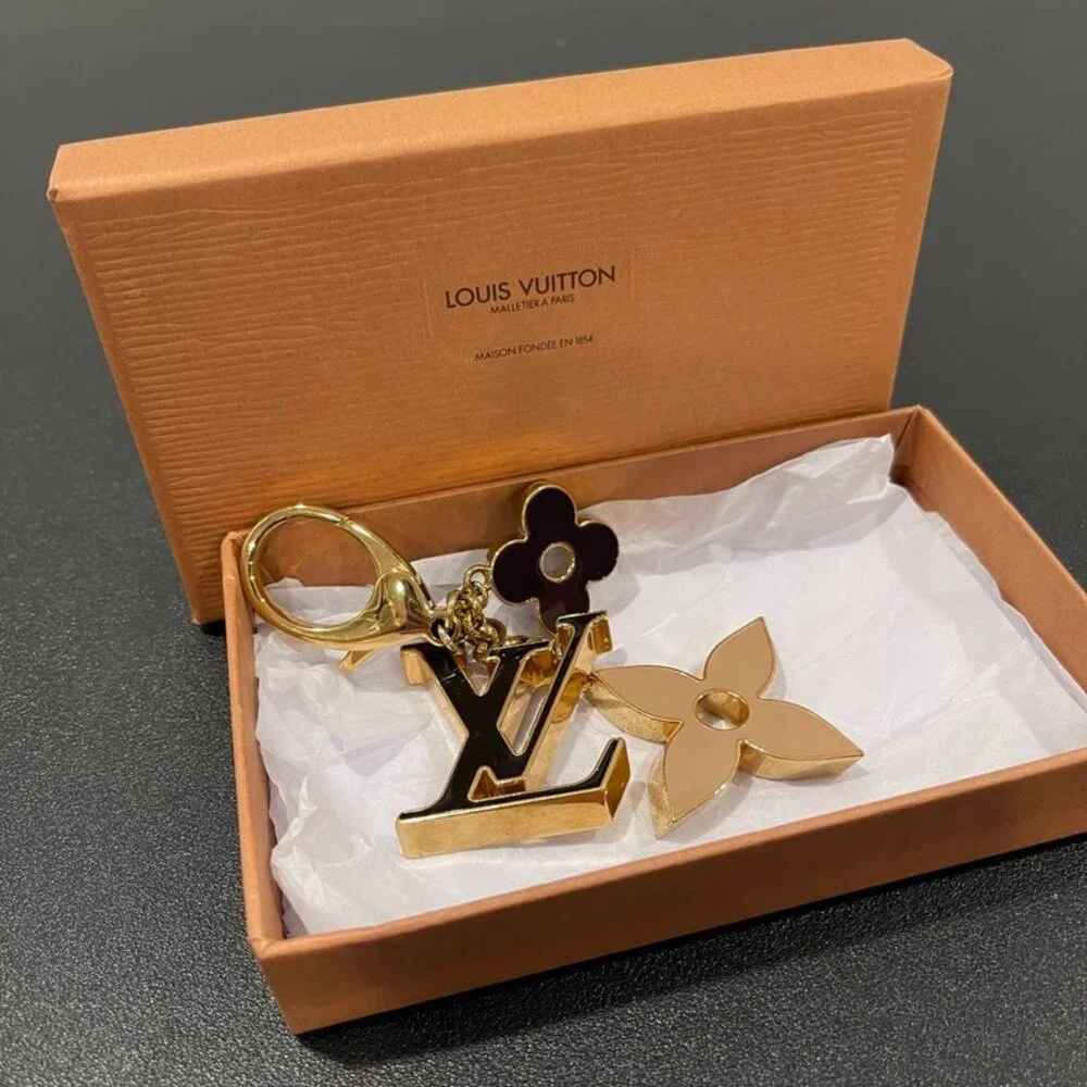 Louis Vuitton Fleur de Monogram Dore Bag Charm/Key Chain (128540)